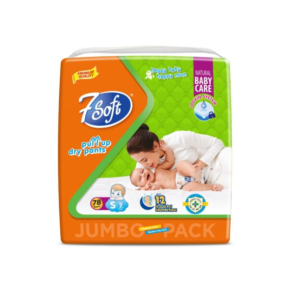 7 Soft Baby Diaper Pants – SMALL A Pack Contains 78 PCS