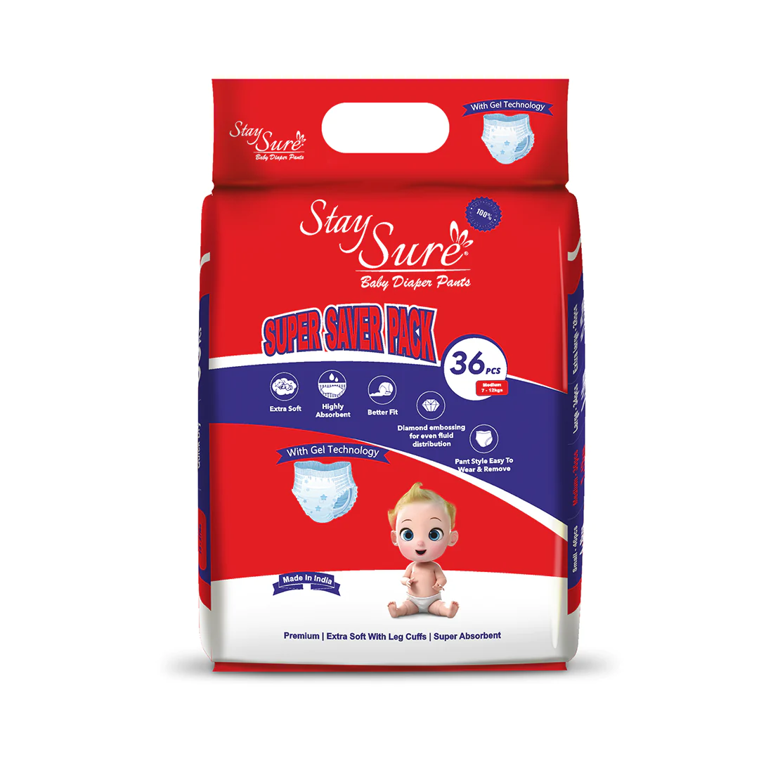 Stay Sure Baby Diaper Pant – MEDIUM