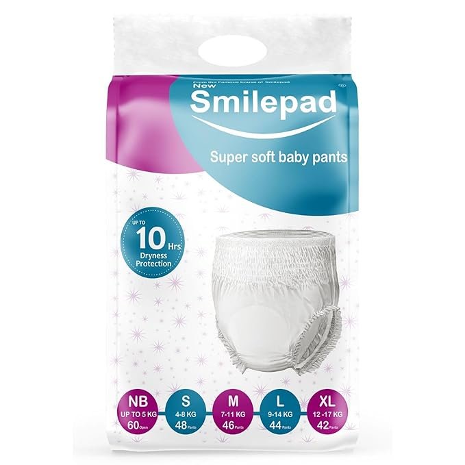 Smilepad Baby Diaper XXL Size – Pant Style Baby Diapers – Weight Above 17 Kg – Super Soft Rash Free – A Pack Contains 36 Diapers