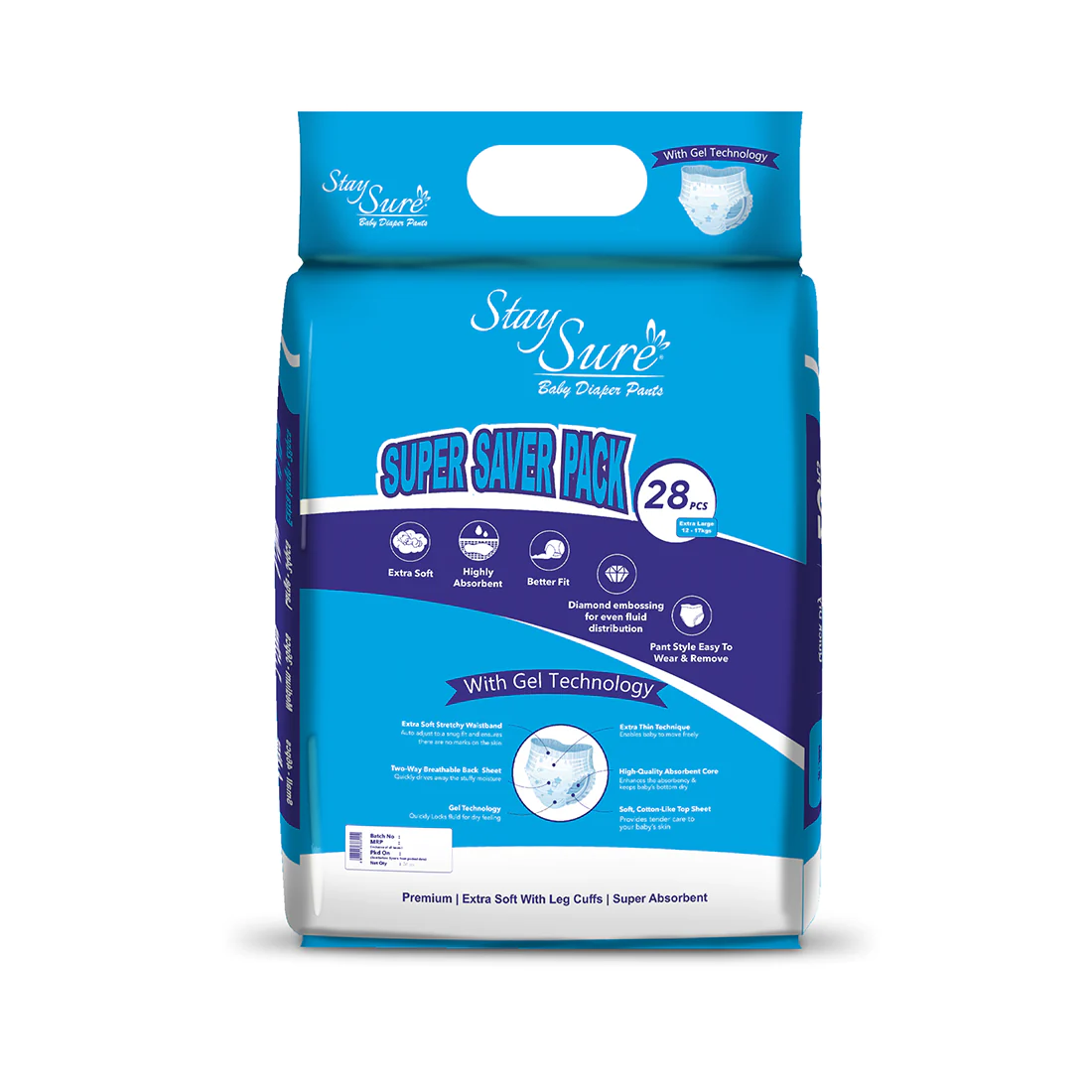 Stay Sure Baby Diaper X-Large – A Pack Contains 28 Pcs