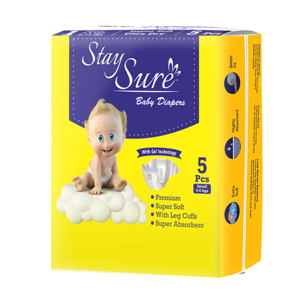 Stay Sure Baby Diaper Sick type – Small – A Pack Contains 5 Pcs