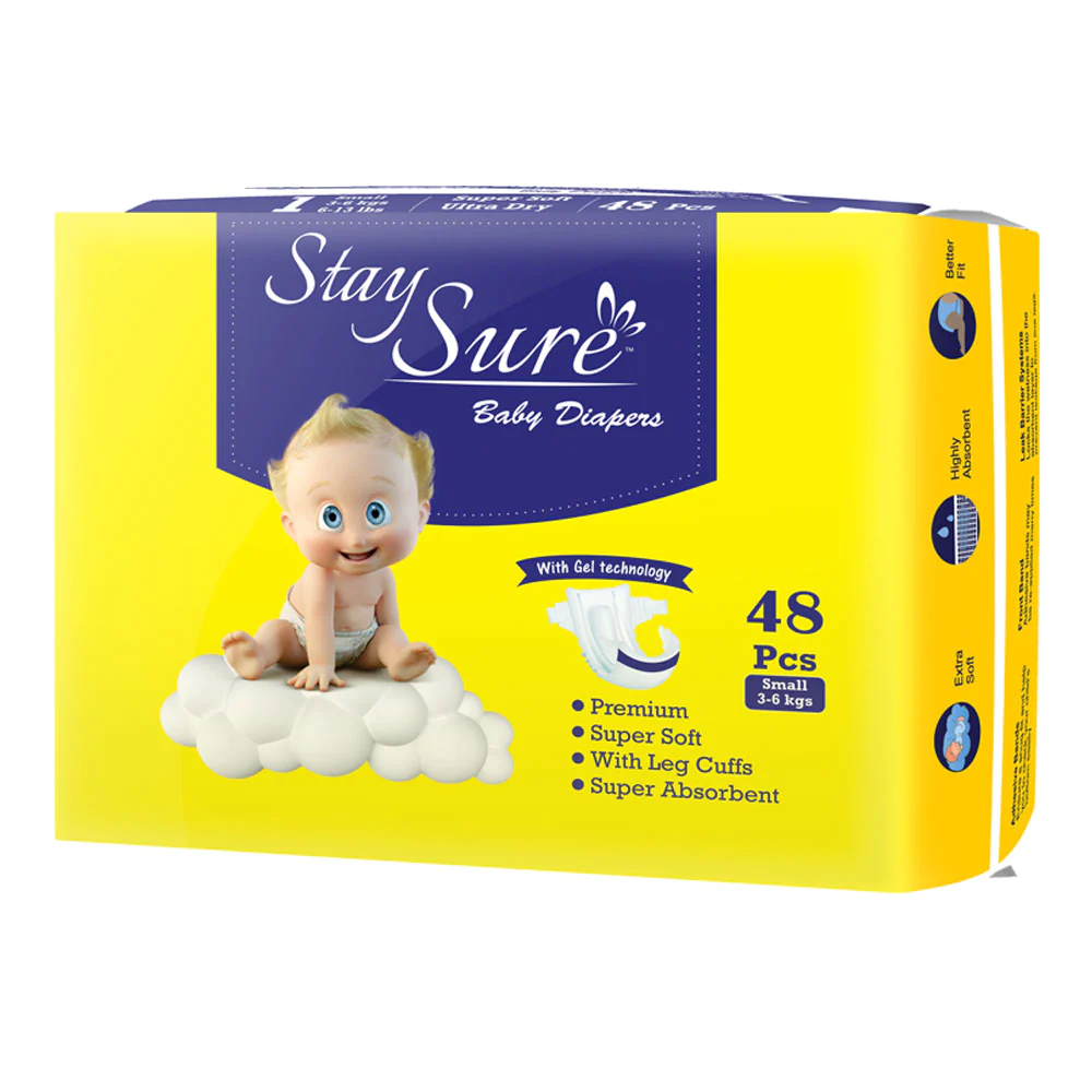 Stay Sure Baby Diaper Sticking type – Small – A Pack Contains 48 Pcs