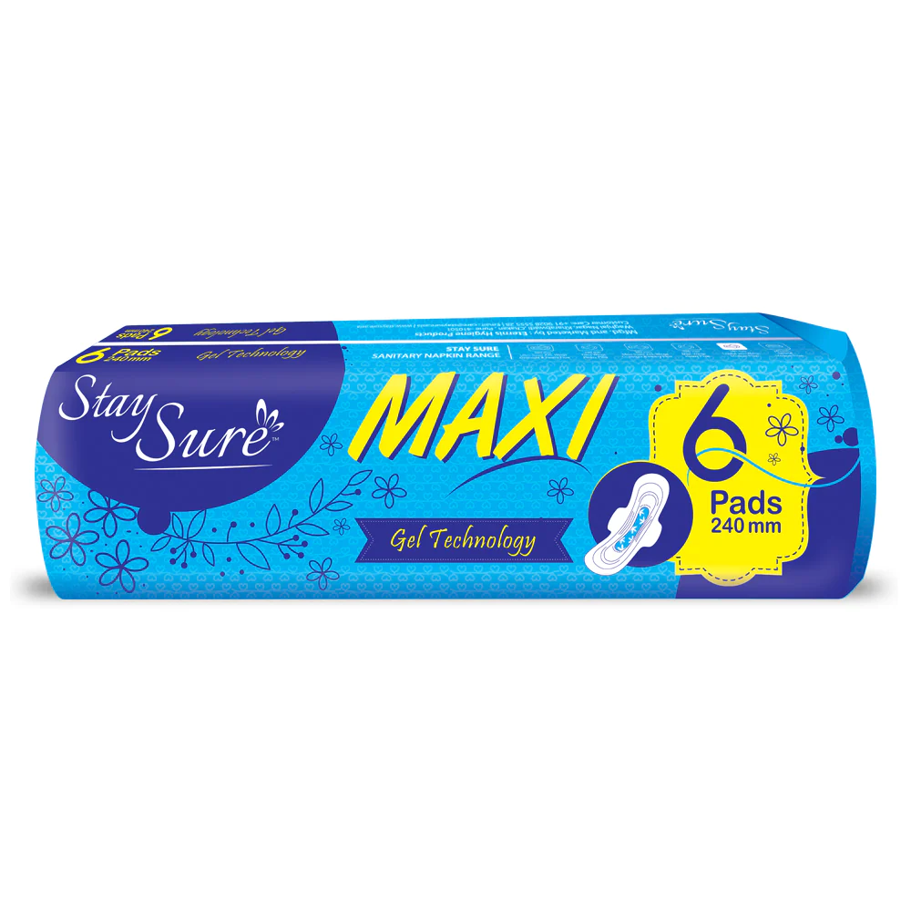 Stay sure 240mm extra cottony sanitary pads – A Pack of 6 pads