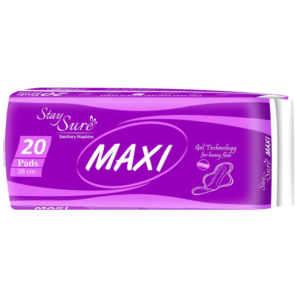 Stay sure 280mm extra large & extra cottony sanitary pads – A Pack Contains 20 pads