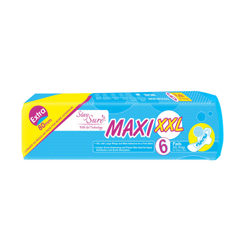 Stay sure 320mm xxl maxi sanitary pads pack of 6