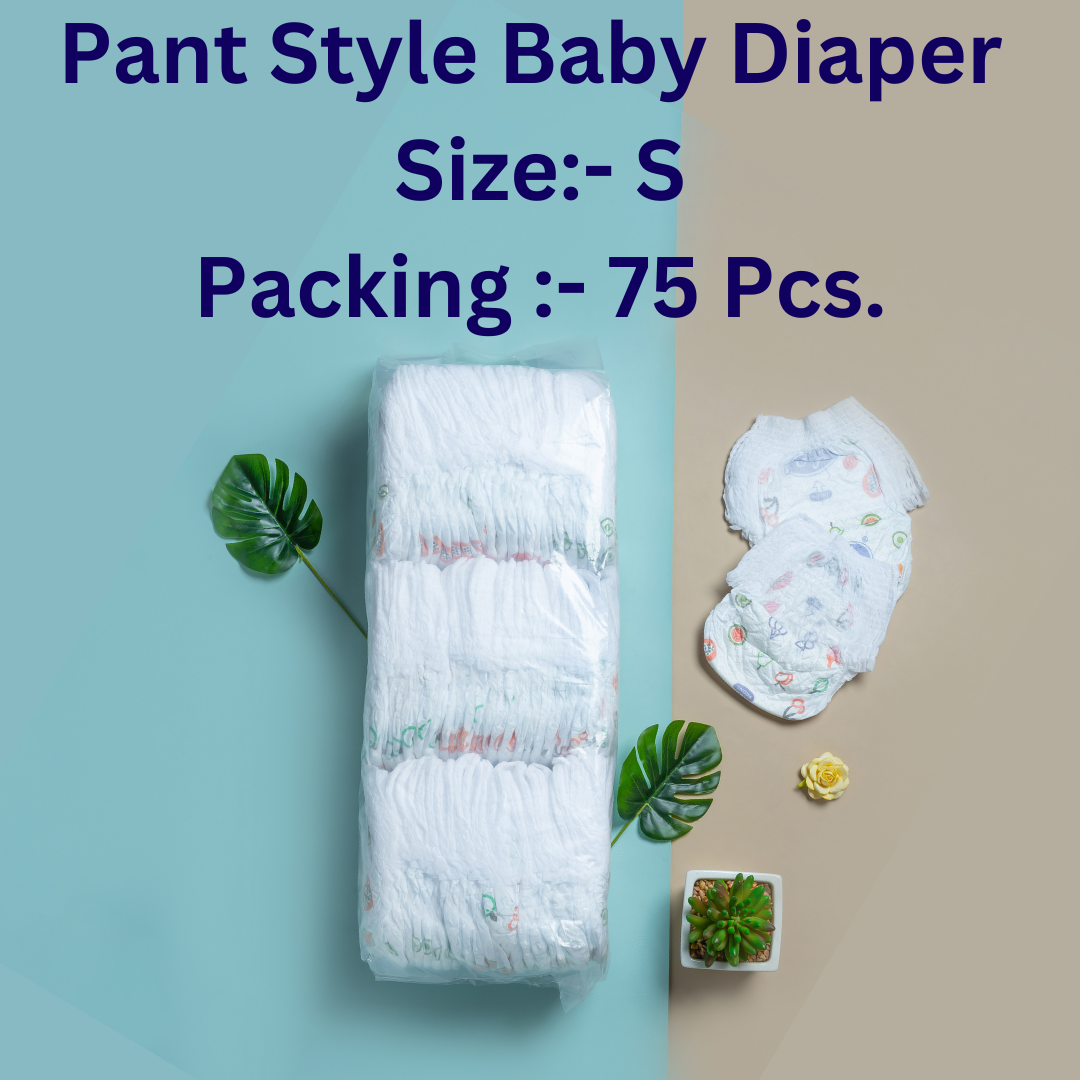 7Soft Disposable Pant Style Diapers for Babies – Size (S) 75 pieces