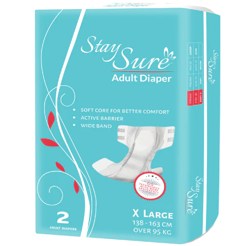 Stay sure adult diaper Sticky Type – Extra Large – PREMIUM PLUS – A Pack Contains 2 Pcs