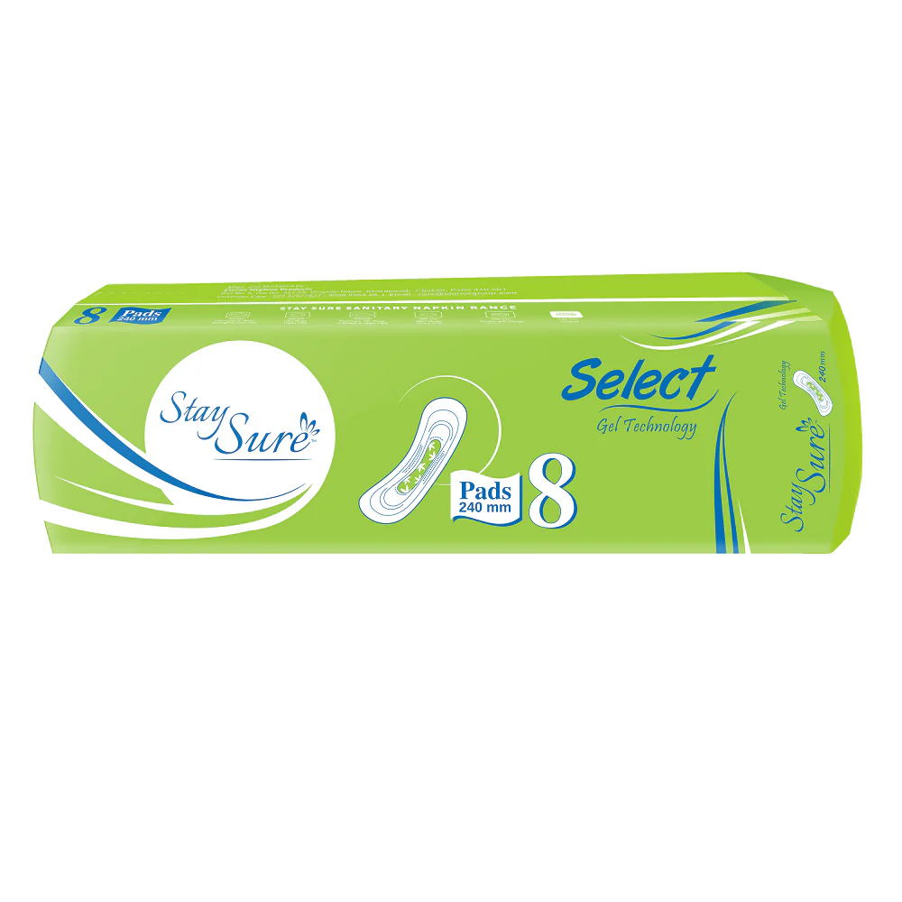 Stay sure 240mm extra cottony sanitary pads – A Pack Contains 8 Pads